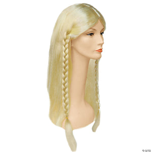 adults blonde wig with side braids~lw322bl