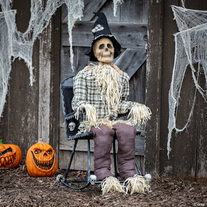 4 animated scarecrow on rocking chair halloween decoration~atc00056-a02