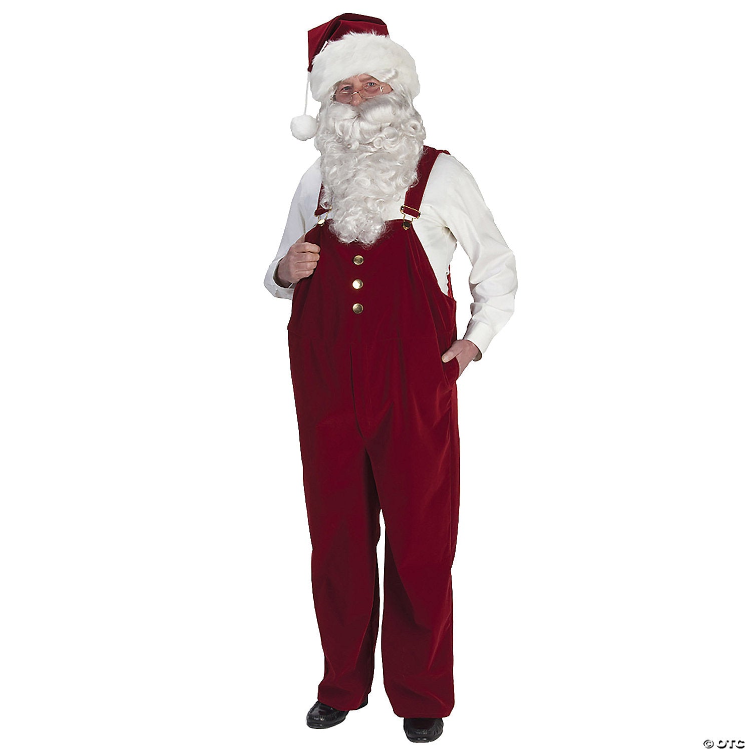 burgundy velvet santa overalls extra large~ae7796pxl