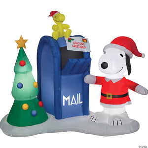 68 blow up inflatable peanuts snoopy & woodstock with mailbox outdoor yard decoration~ss85285g