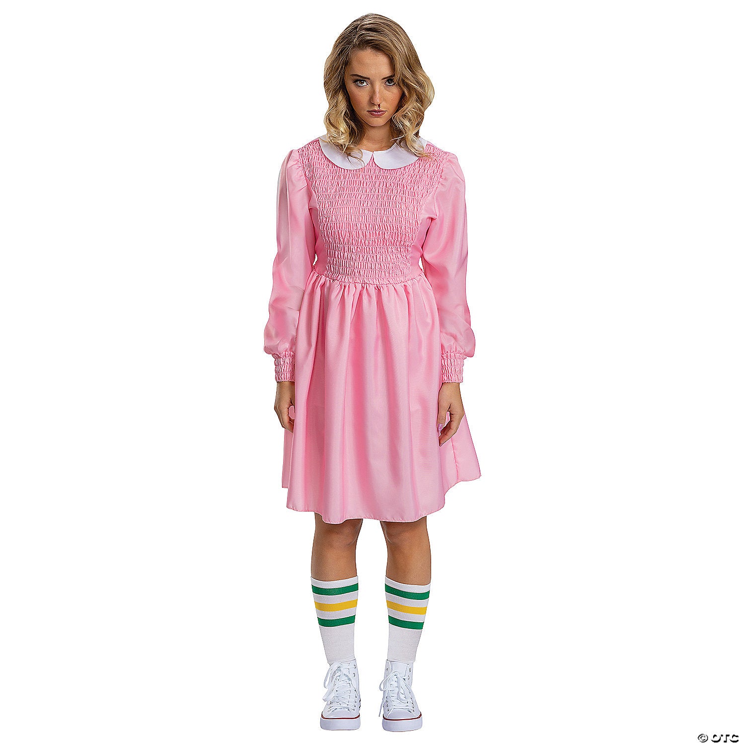 adults deluxe stranger things eleven pink dress costume extra large~dg123669f-a01