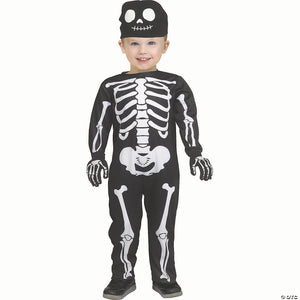 toddler black & white polyester skeleton jumpsuit costume small 2t~fw136001s