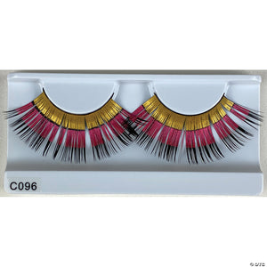 gold pink and black striped eyelashes~lw860gdpkbk