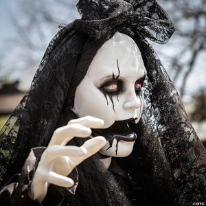 66& 8221 standing jaw dropping bride with black dress halloween decoration~atc00031-a04