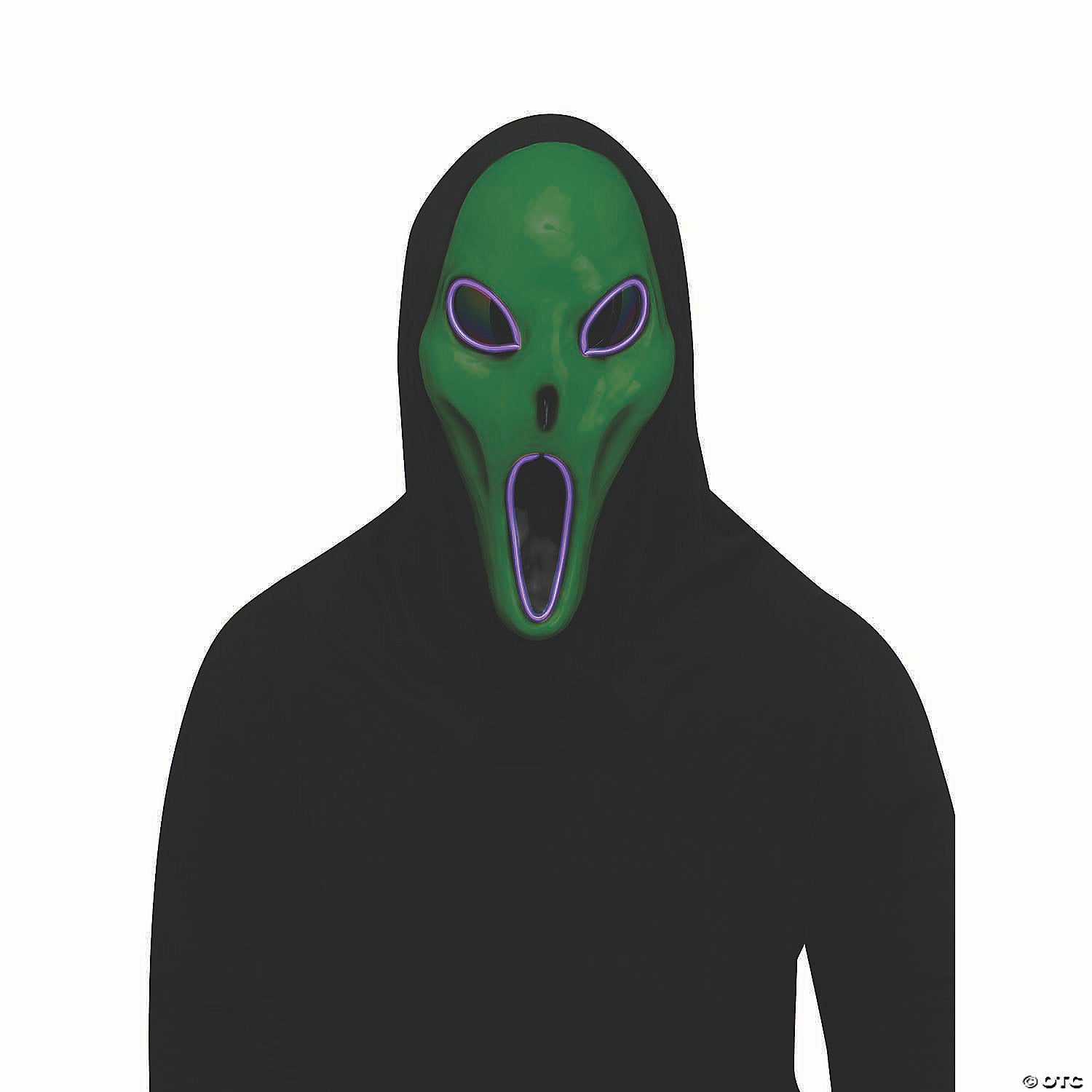 adults overhead green light up alien spawn& 8482 halloween mask~fw93577tg