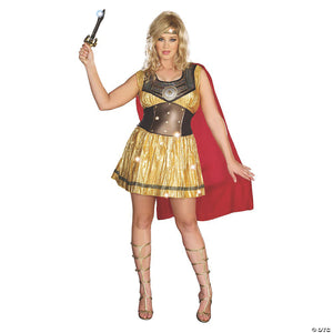 women& 8217 s golden gladiator costume extra large~rl8123xl