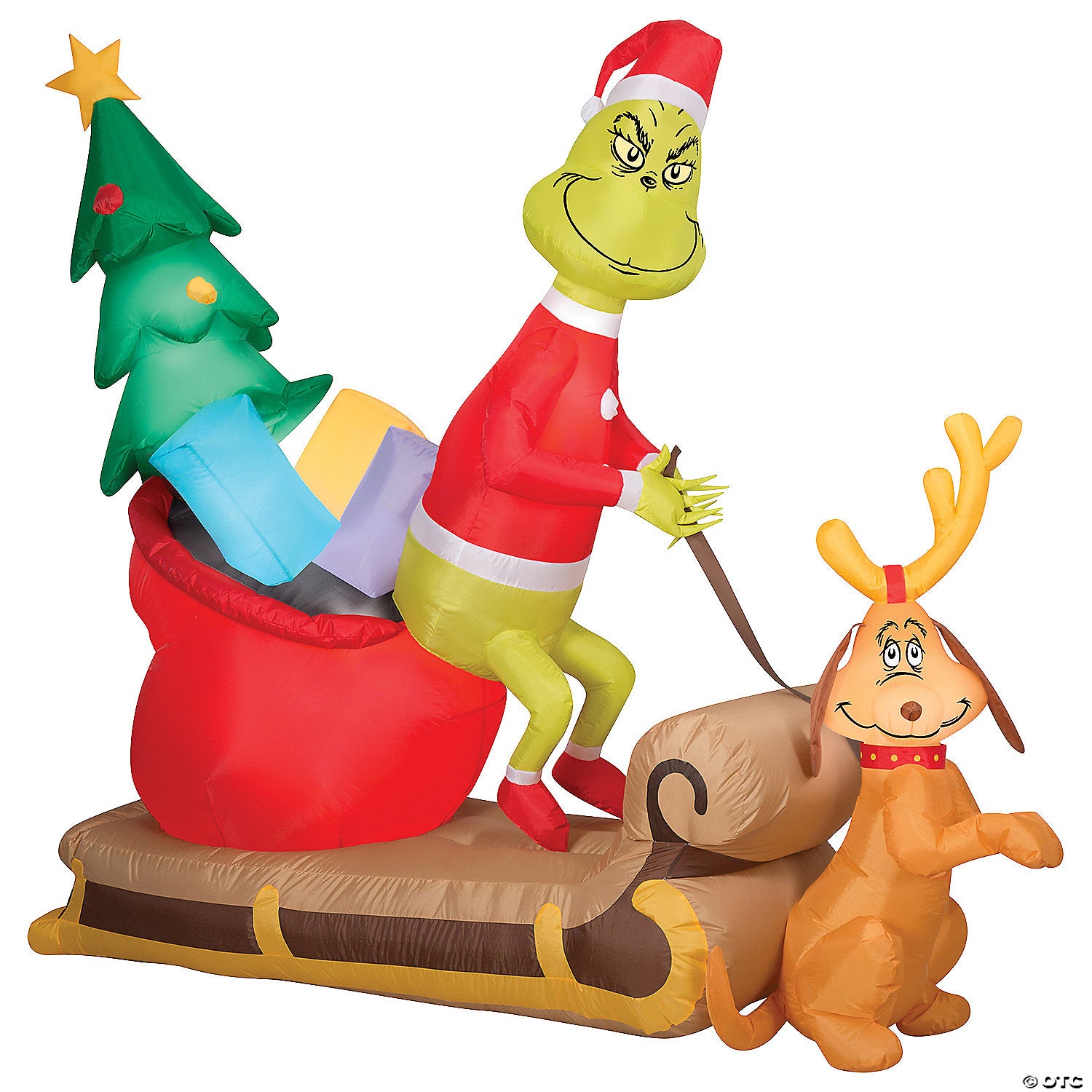 airblown& 174 grinch and max with sleigh 78 inflatable christmas outdoor yard decor~ss882554g