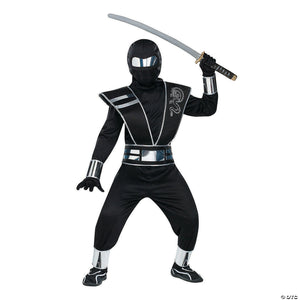 boy& 8217 s silver mirror ninja halloween costume large~fw131602lg