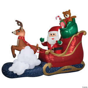 rocking reindeer on a cloud 84 inflatable christmas outdoor yard decor~ss882503g