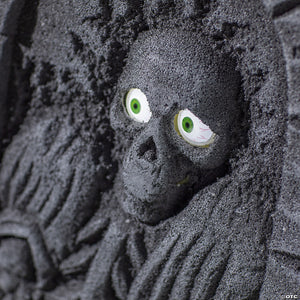 2 ft gray plastic skeleton tombstone with moving eyes halloween decoration~atc00022-a02