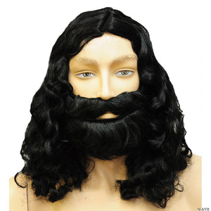 men s special bargain biblical wig set black~lw157bk