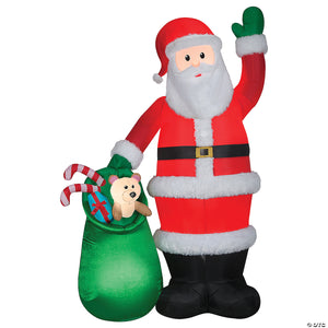 airblown& 174 luxe santa with toy bag 107 inflatable christmas outdoor yard decor~ss118299g