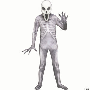 kids silver & white polyester alien invader costume medium 8 10~fw134022gym