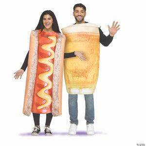 adults hot dog & beer couples costume~fw136424