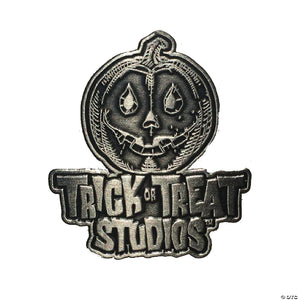 2 trick or treat studios logo antique steel enamel pin~matt129