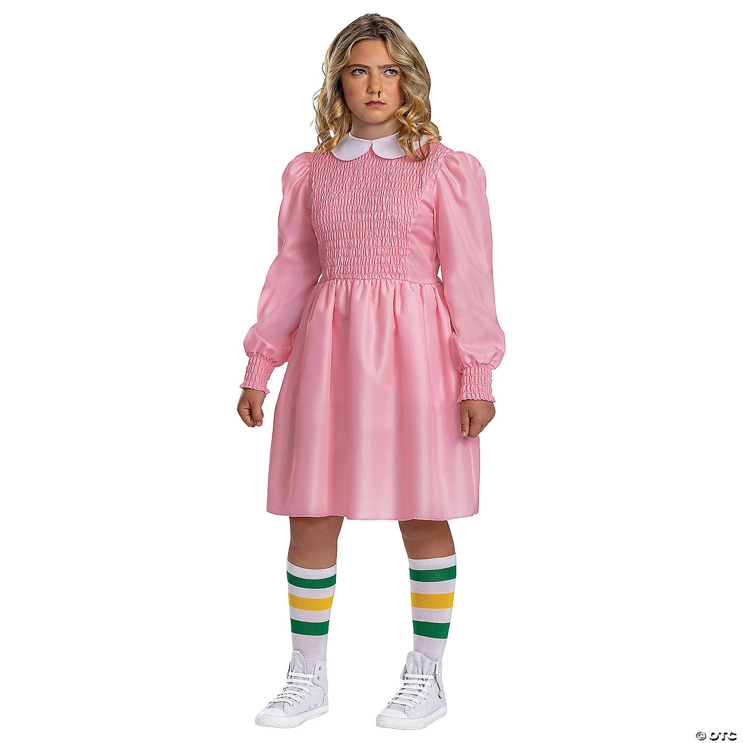 kids classic stranger things eleven pink dress costume large~dg123659g-a01