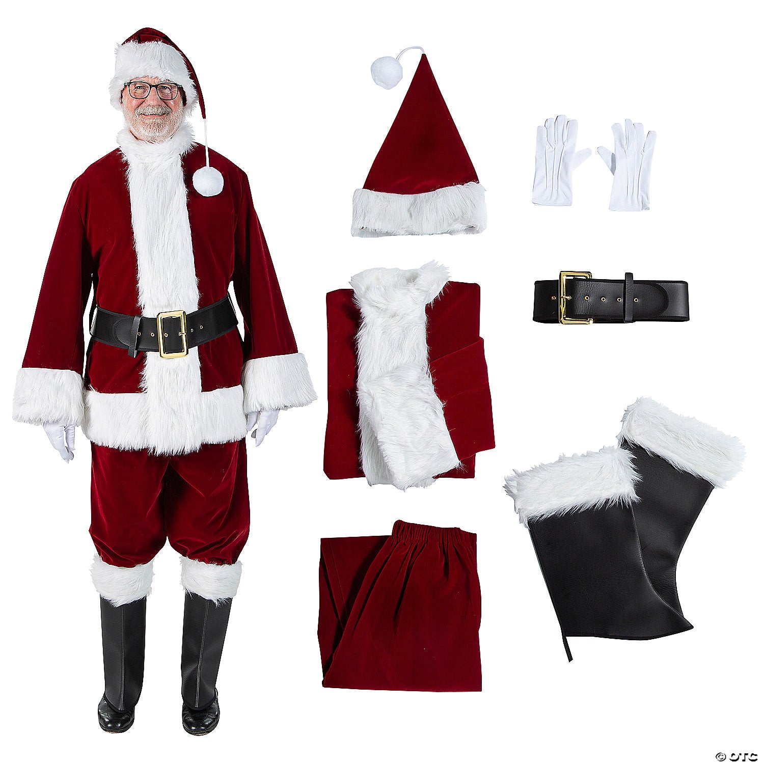 men s burgundy velvet santa suit costume xxxl~ae7099xxxl-a02