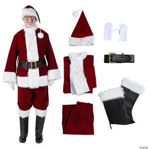 men s burgundy velvet santa suit costume xxxl~ae7099xxxl-a02