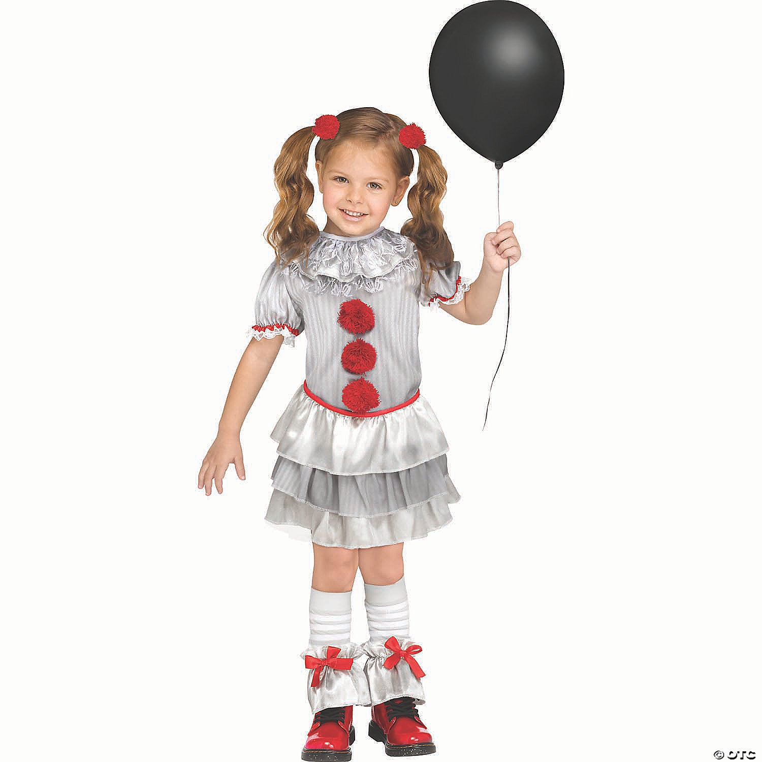 toddler red white & gray polyester carnevil clown extra large 4 6~fw119321xl