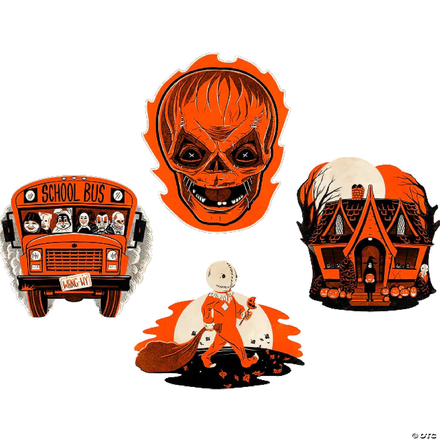 trick & 8217 r treat& 8482 glow in the dark retro wall decorations~masfle103