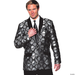 adults silver jacard skull jacket one size~ur30387os