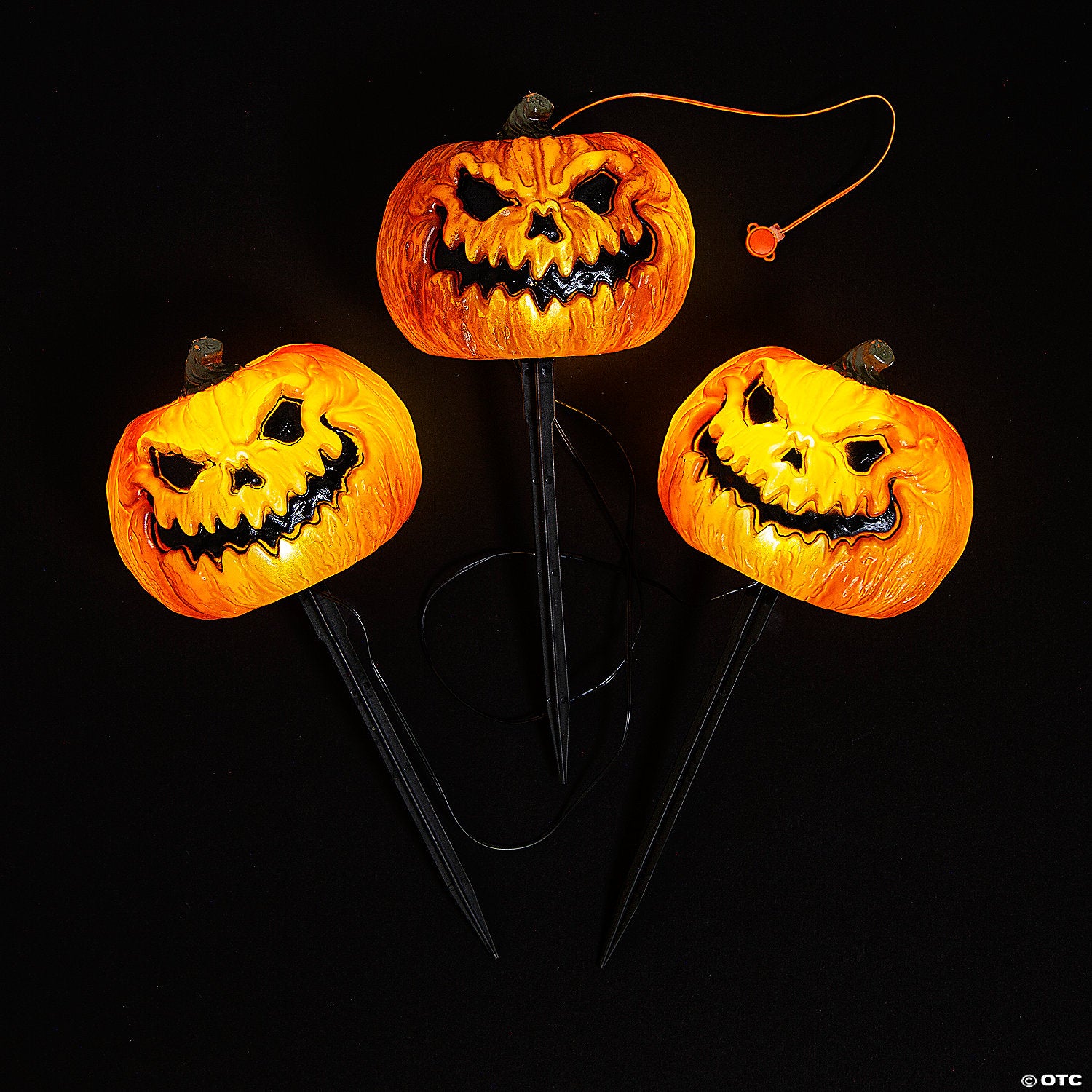 evil jack o lantern pathway markers 3 pc ~mp41208a