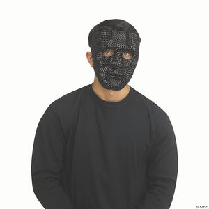 adults black rhinestone bling plastic full mask one size~fw93369k