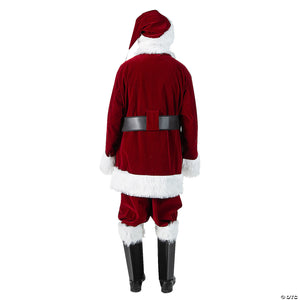 men s burgundy velvet santa suit with overalls costume xl~ae7796xl-a03