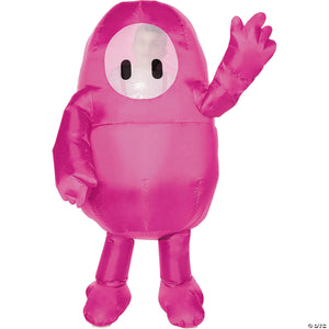 kids inflatable fall guys& 8482 pink polyester jumpsuit pink costume fits up to size 14~fw107932