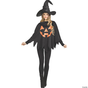 adult s jack o lantern pumpking poncho~fw90709j