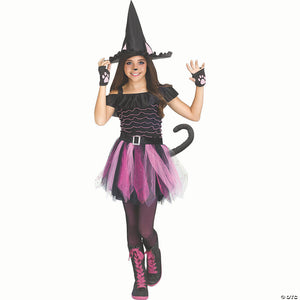 girl& 8217 s black polyester witch kitty costume medium 8 10~fw126682m