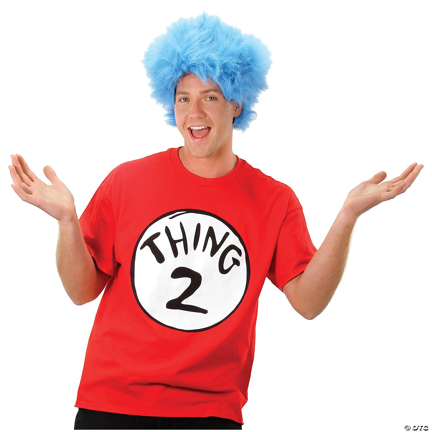 cat in the hat thing 2 shirt and wig set large~el405222