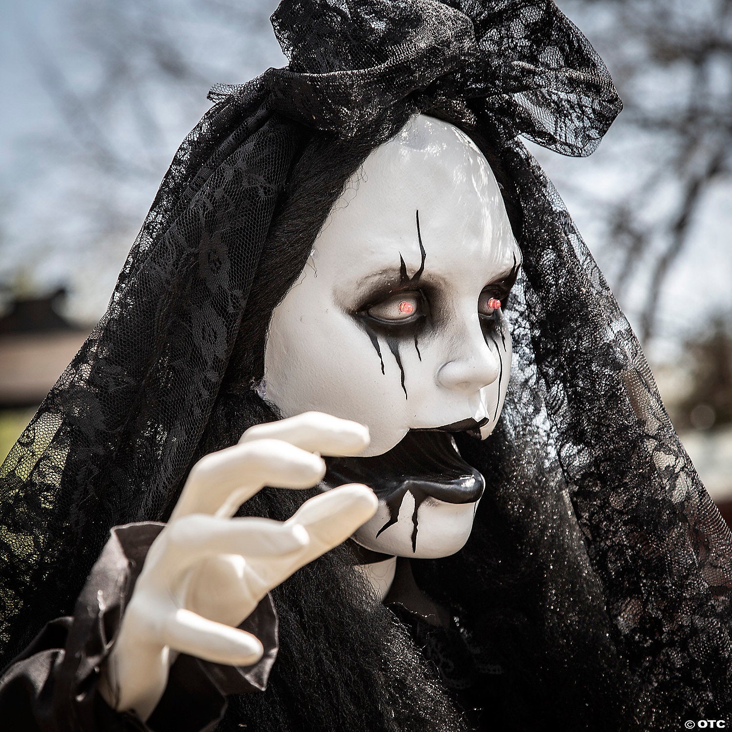66& 8221 standing jaw dropping bride with black dress halloween decoration~atc00031-a04