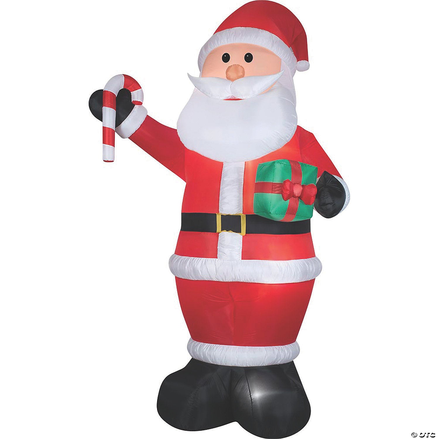 144 blow up inflatable santa with gift & candy cane outdoor yard decoration~ss36715g