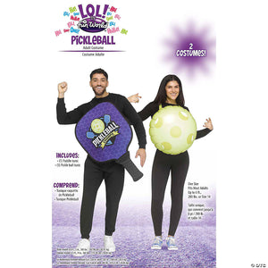adults pickleball pair paddle & pickleball couples costume one size~fw138204
