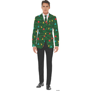 men s green christmas jacket & tie~osjm0071md