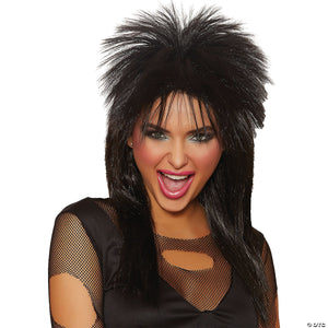 unisex black rocker wig~rl11141-a01