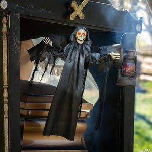 3 ft animated grim reaper with wings hanging halloween decoration~atc00121-a01