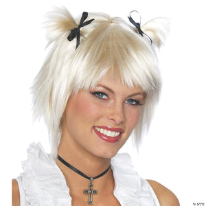 adults blonde short ponytails wig~mr177191