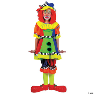 girl& 8217 s spanky stripes clown costume large~ff60629