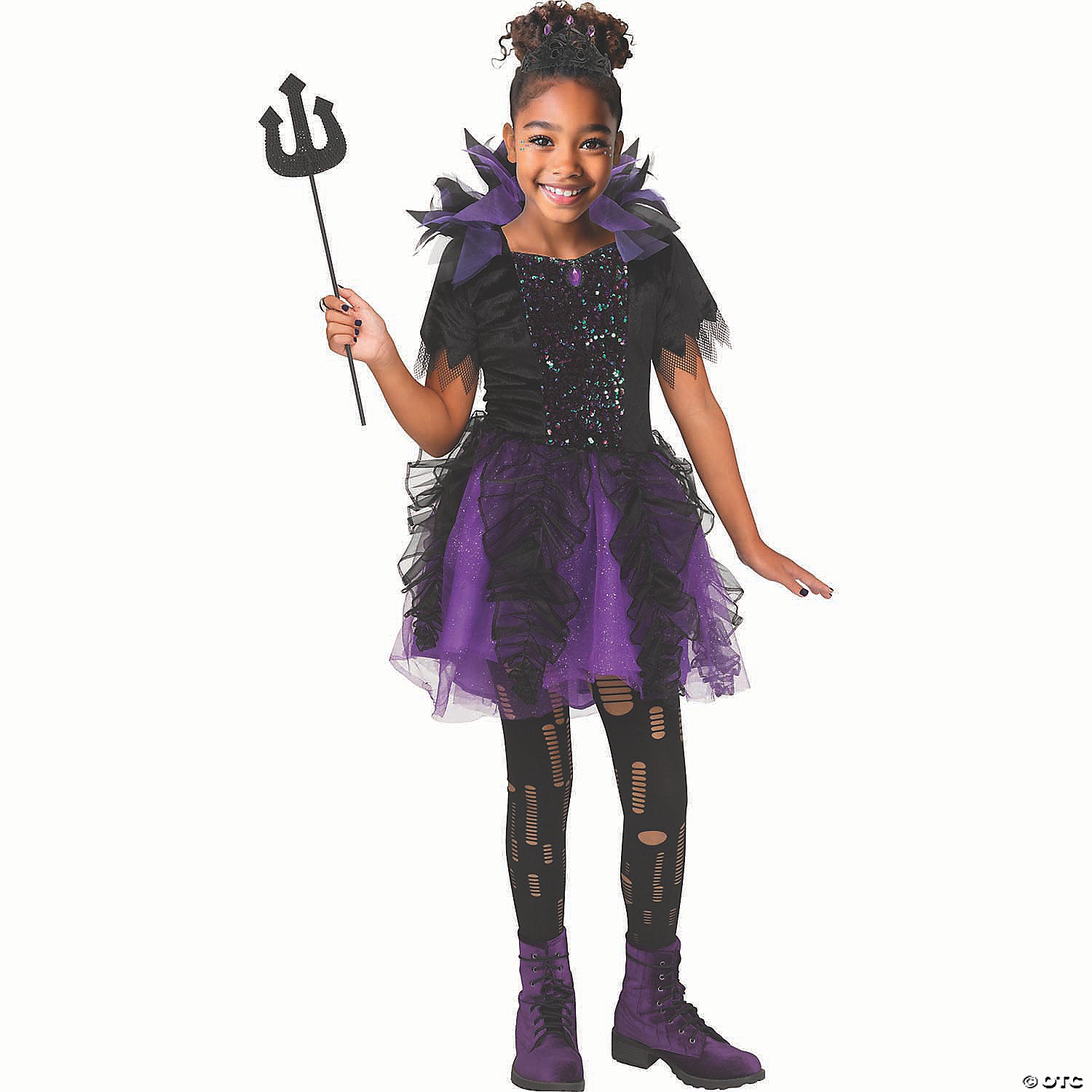 girl& 8217 s black & purple polyester octo princess costume small 4 6~fw126802s
