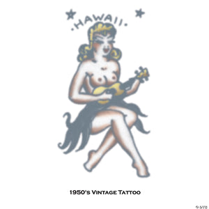 vintage girl hawaii tattoo~df123