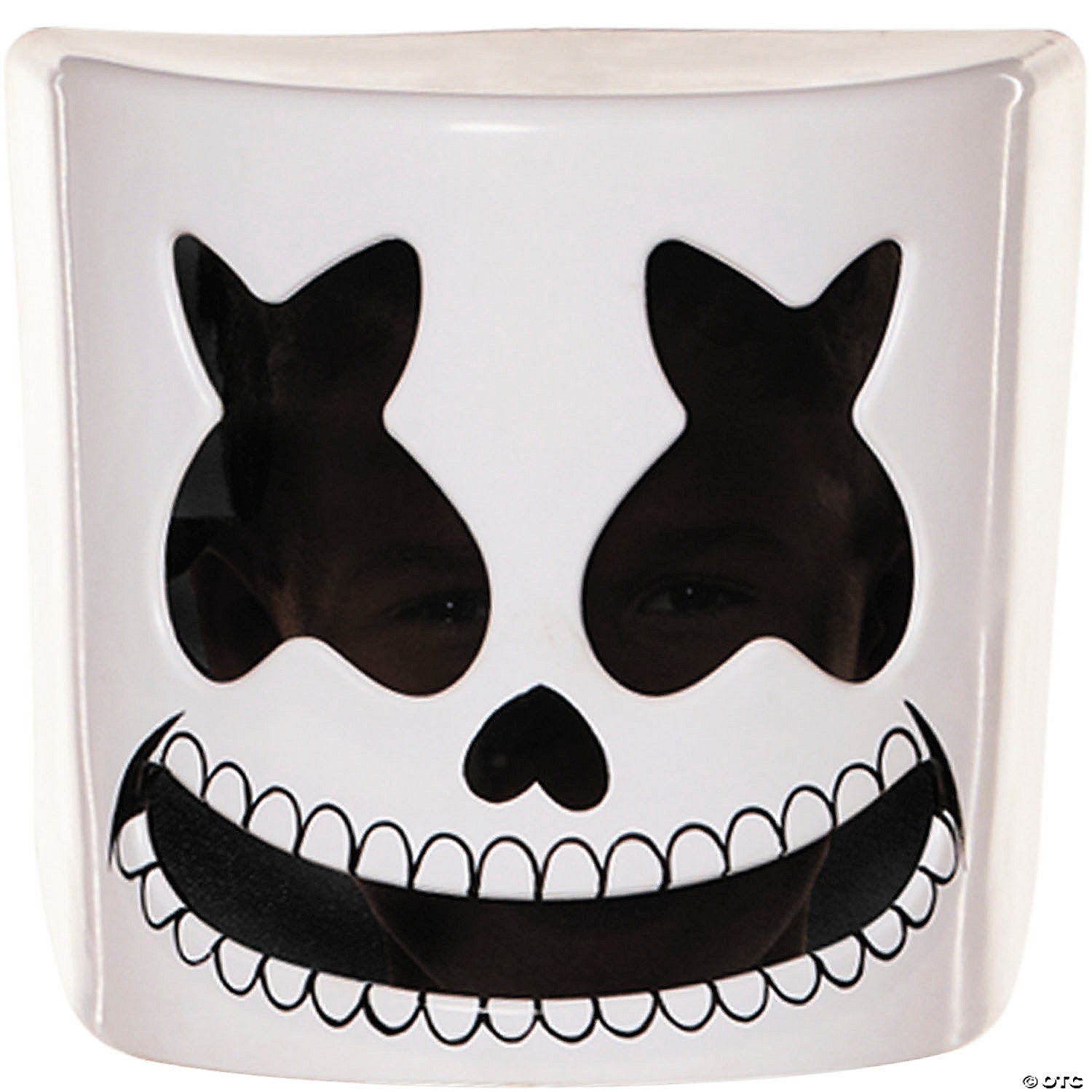 adults marshmello black & white skeleton half mask one size~fw93564