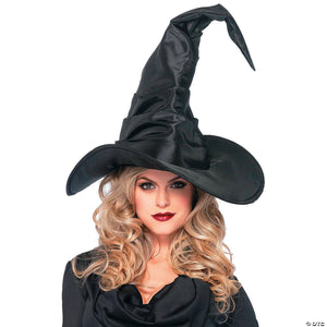 adults black ruched witch hat large~uaa2741bk