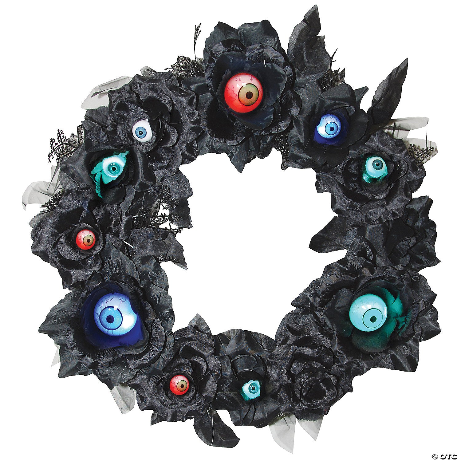 15 lightup eyeball gothic halloween wreath~ss75285
