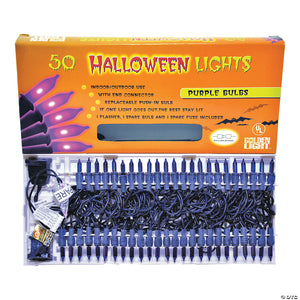 50 count ul purple halloween string lights~ma83pr