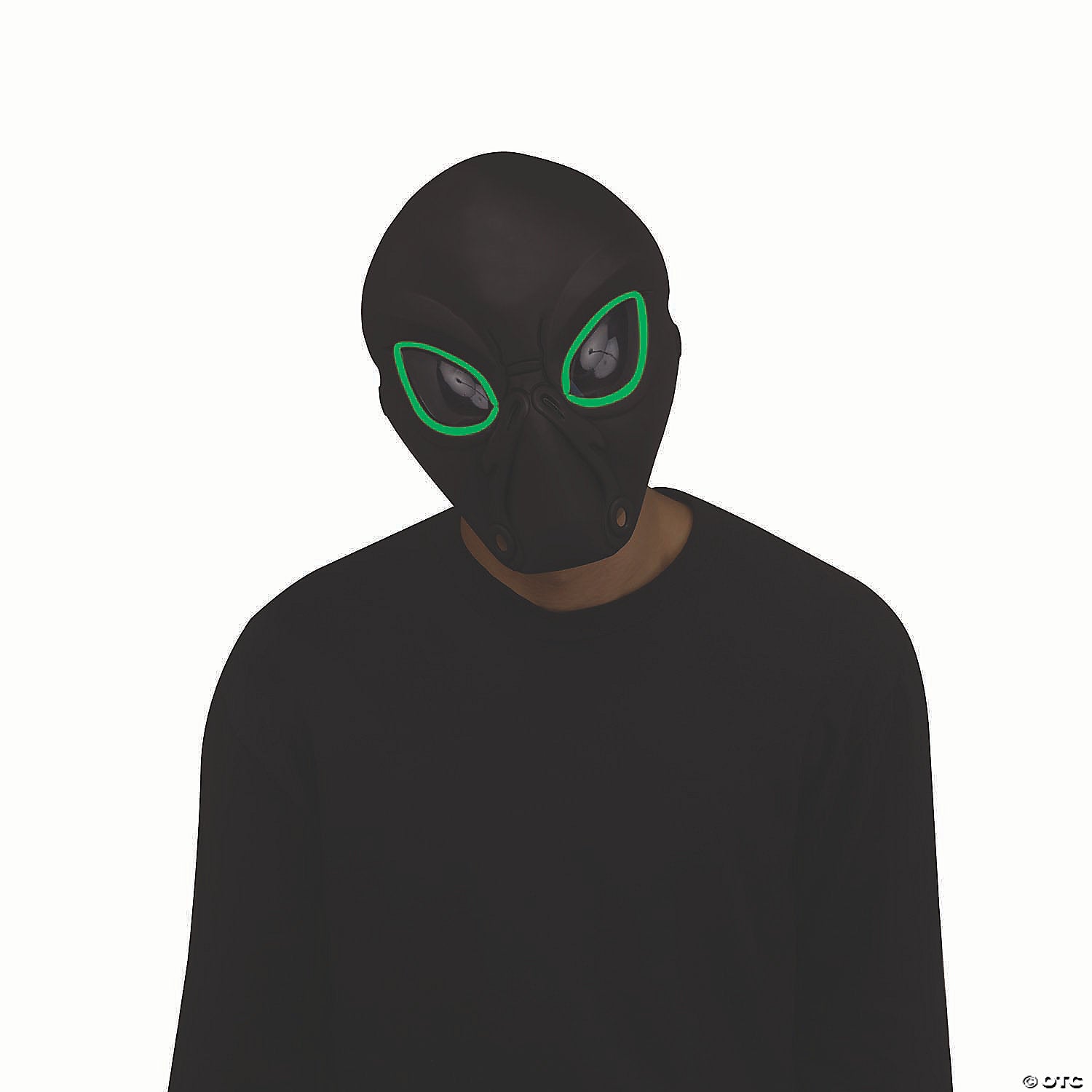 adults electro luminescent light up alien overhead mask one size~fw93310t