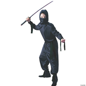 boy s black ninja costume medium~fw8707md