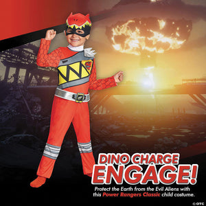 boy s classic mighty morphin power rangers& 8482 red ranger dino costume small 4 6~dg82757l-a02