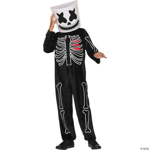 kids marshmello black & white mello skeleton jumpsuit costume small 4 6~fw103592s